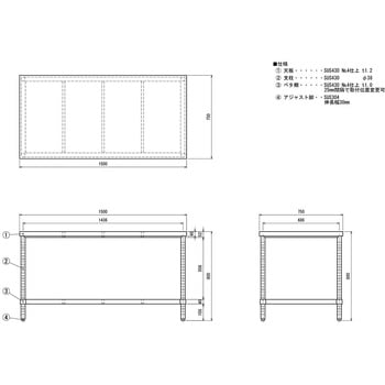 ステンレス作業台(ベタ棚) ケニス