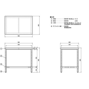 ステンレス作業台(H枠) ケニス