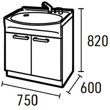 ホーロー洗面化粧台 オンディーヌ (洗面下台+水栓) タカラスタンダード