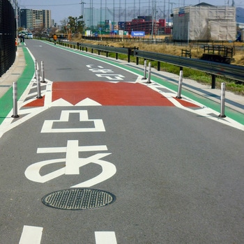 車線分離標 ポールコーンCITY-R (接着用スチールスペーサータイプ)メタリックシルバー 積水樹脂