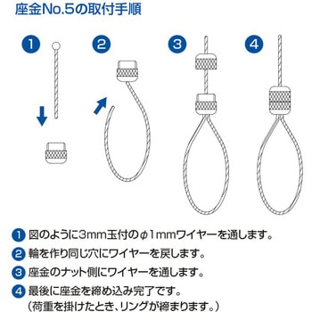 ハンディミニ下部座金 No.5 Φ1ワイヤー付 友屋