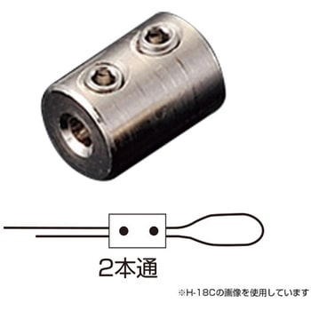 ワイヤー止め 2本通 H-18(2ヶ入) 友屋