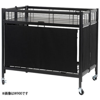 中折れ式ワゴン ブラック W900 店舗用品 陳列什器 販売ワゴン