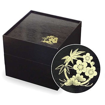 重箱 V-BOX 松竹梅 黒 (金ボール付)三段 1組 大黒工業 【通販モノタロウ】