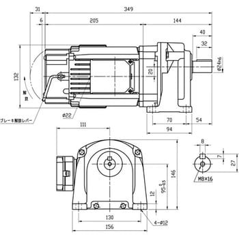 VX04-030B ブレーキ付ギヤードモータ 1台 富士変速機 【通販サイト