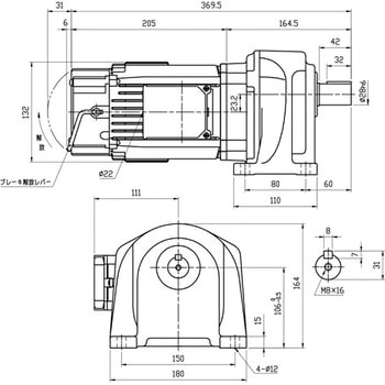 ブレーキ付ギヤードモータ 富士変速機
