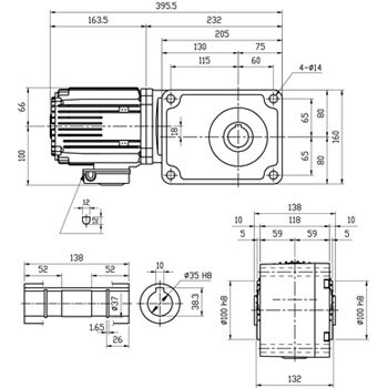 VC04-120MH 直交軸ギヤードモータ 1台 富士変速機 【通販サイトMonotaRO】