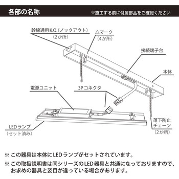 LEDベースライト トラフ形 20形 オーム電機