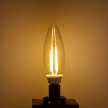 フィラメントLED電球シャンデリアC 長寿命設計 飛散防止コーティング採用 クリアタイプ エジソンランプ 電球色 ELPA