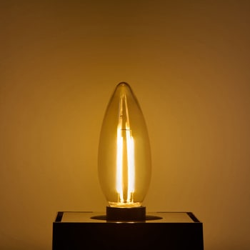 フィラメントLED電球シャンデリアC 長寿命設計 飛散防止コーティング採用 クリアタイプ エジソンランプ 電球色 ELPA