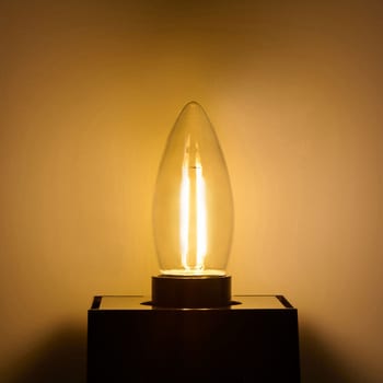 フィラメントLED電球シャンデリアC 長寿命設計 飛散防止コーティング採用 クリアタイプ エジソンランプ 電球色 ELPA