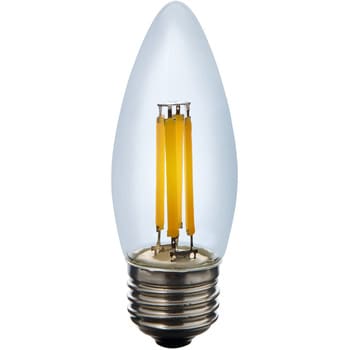 フィラメントLED電球シャンデリアC 長寿命設計 飛散防止コーティング採用 クリアタイプ エジソンランプ 電球色 ELPA