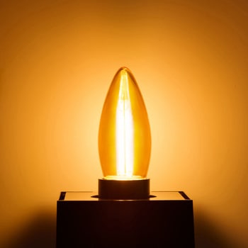 フィラメントLED電球シャンデリアCC 長寿命設計 飛散防止コーティング採用 クリアタイプ エジソンランプ 電球色 ELPA