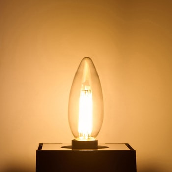 フィラメントLED電球シャンデリアC 長寿命設計 飛散防止コーティング採用 クリアタイプ エジソンランプ 電球色 ELPA
