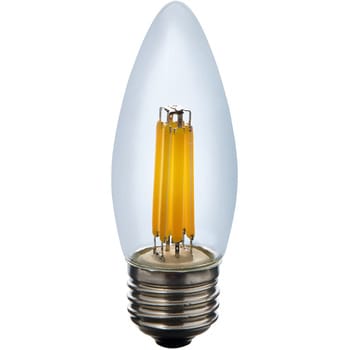 フィラメントLED電球シャンデリアC 長寿命設計 飛散防止コーティング採用 クリアタイプ エジソンランプ 電球色 ELPA