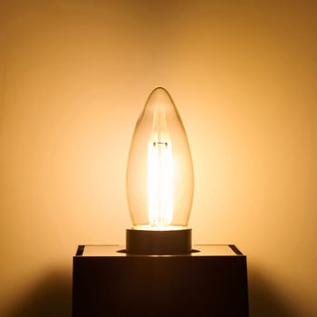 フィラメントLED電球シャンデリアC 長寿命設計 飛散防止コーティング採用 クリアタイプ エジソンランプ 電球色 ELPA