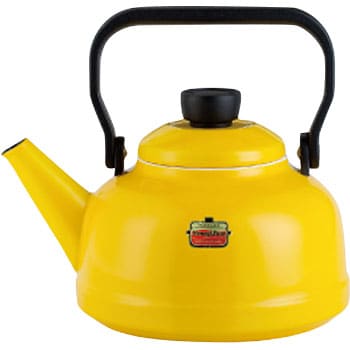 yellow enamel kettle