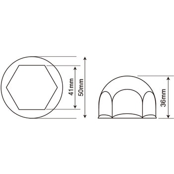 ステンレス ナットキャップ JIS41mm×H36mm - JB(日本ボデーパーツ工業)
