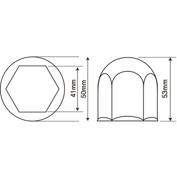 ステンレス ナットキャップ JIS41mm×H53mm - JB(日本ボデーパーツ工業)