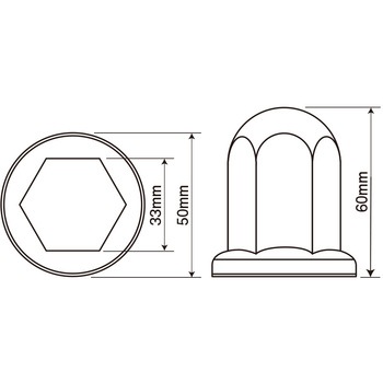 ステンレス ナットキャップ ISO 33mm×H60mm JB(日本ボデーパーツ工業)
