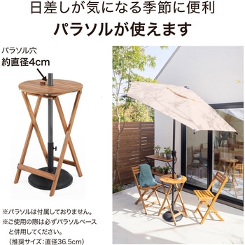 木製ラウンドテーブル&チェアー 3点セット タカショー