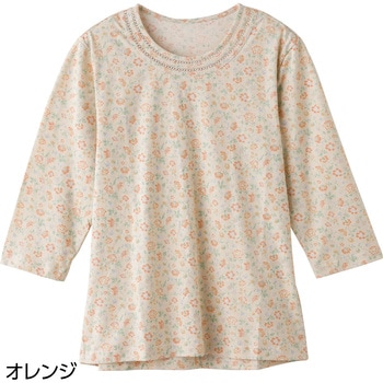 820673 7分袖背中ゆったり着心地Tシャツ 愛情介護