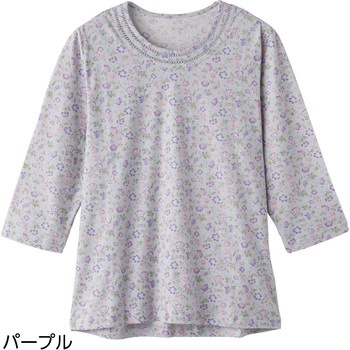 820673 7分袖背中ゆったり着心地Tシャツ 愛情介護