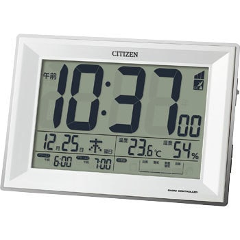 8RZ151-003 電波デジタル時計 Wアラーム付 環境目安付 リズム 温度計 湿度計付 白色 - 【通販モノタロウ】
