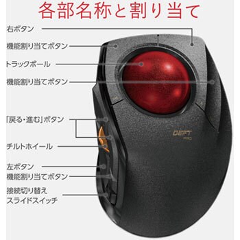 トラックボールマウス 有線 無線 Bluetooth 4.0 切替可能 8ボタン 
