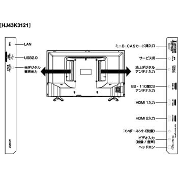 HJ43K3121 ハイビジョン LED液晶テレビ 1台 Hisense(ハイセンス