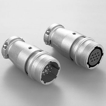 パネル対電線/電線中継接続用丸型コネクタ SRCNシリーズ ケーブル中継用レセプタクル JAE(日本航空電子工業)