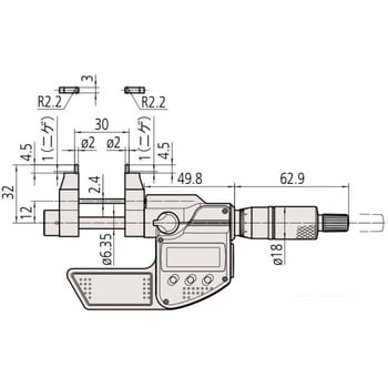 キャリパー形内側マイクロメータ ミツトヨ(Mitutoyo) キャリパー型