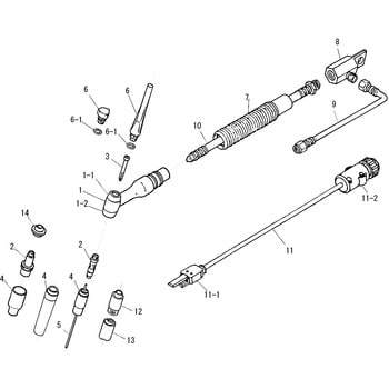 H609B00 部品 TIG溶接トーチAWF-26 1個 ダイヘン 【通販サイトMonotaRO】