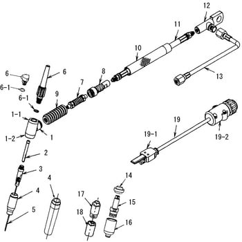 部品 TIG溶接トーチAWF-1541 ダイヘン アルゴン溶接トーチ用ノズル ...