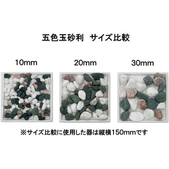 五色玉砂利 30mm 15kg アサケ造園資材