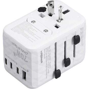 海外用マルチ変換プラグPD70W付白 YAZAWA(ヤザワコーポレーション)