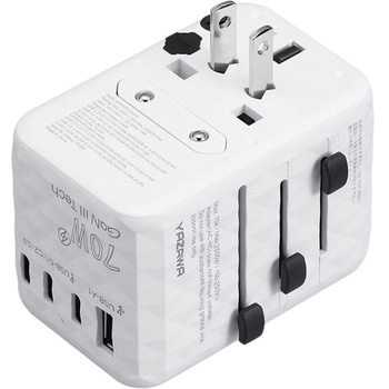 海外用マルチ変換プラグPD70W付白 YAZAWA(ヤザワコーポレーション)