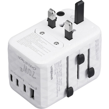 海外用マルチ変換プラグPD70W付白 YAZAWA(ヤザワコーポレーション)