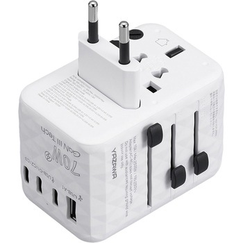 海外用マルチ変換プラグPD70W付白 YAZAWA(ヤザワコーポレーション)