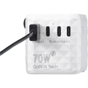 海外用マルチ変換プラグPD70W付白 YAZAWA(ヤザワコーポレーション)