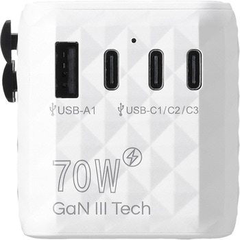 海外用マルチ変換プラグPD70W付白 YAZAWA(ヤザワコーポレーション)