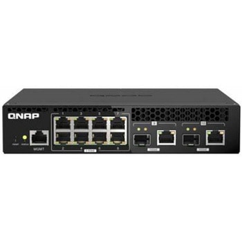 10GbE&2.5GbEレイヤー2Webマネージドハーフ幅ラックマウントスイッチ QNAP
