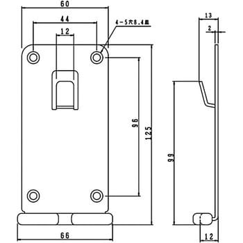 FEX-1 ステン消火器フックB形 1個 シロクマ 【通販サイトMonotaRO】