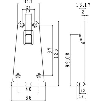 FEX-4 ステン消火器フック台形 1個 シロクマ 【通販モノタロウ】