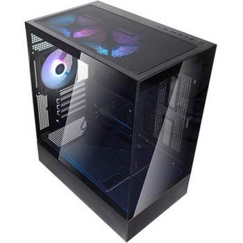 SilverStone ミニタワーケース Lucid 04 印象的な270°視野角を有するパノラマ効果のMicro-ATXケース SST-LD04-B-ARGB SILVER STONE(シルバーストーン)