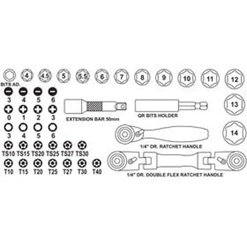 43PCS.ビット&ショートソケットセット Autobahn