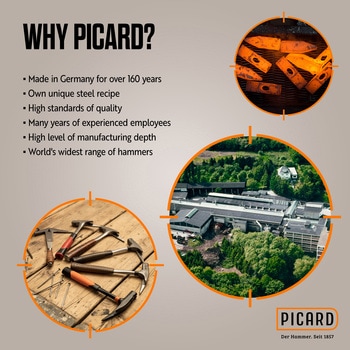 PICARD Pinkハンマー 大工用ルーフィングハンマー、フラット仕上げ PICARD