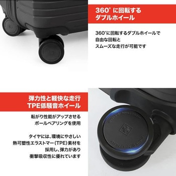 MOTIVAN(モティバン) スーツケース 55cm Sサイズ(機内持込可)/43L/5cm拡張/TSAロック/スーツケースカバー・ネームタグ付/グリーン SWISS MILITARY