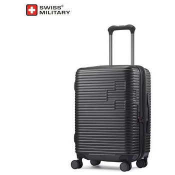 MOTIVAN(モティバン) スーツケース 55cm Sサイズ(機内持込可)/43L/5cm拡張/TSAロック/スーツケースカバー・ネームタグ付/カーボングレー SWISS MILITARY