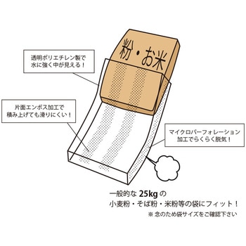 粉袋・米袋等宅配用ポリエチレン外袋 ホワイトバリーン